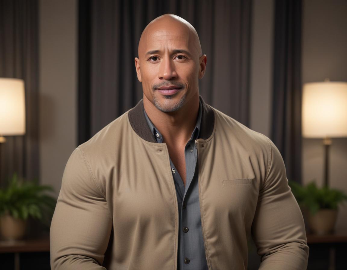 Dwayne Johnson at home, spending time with his children