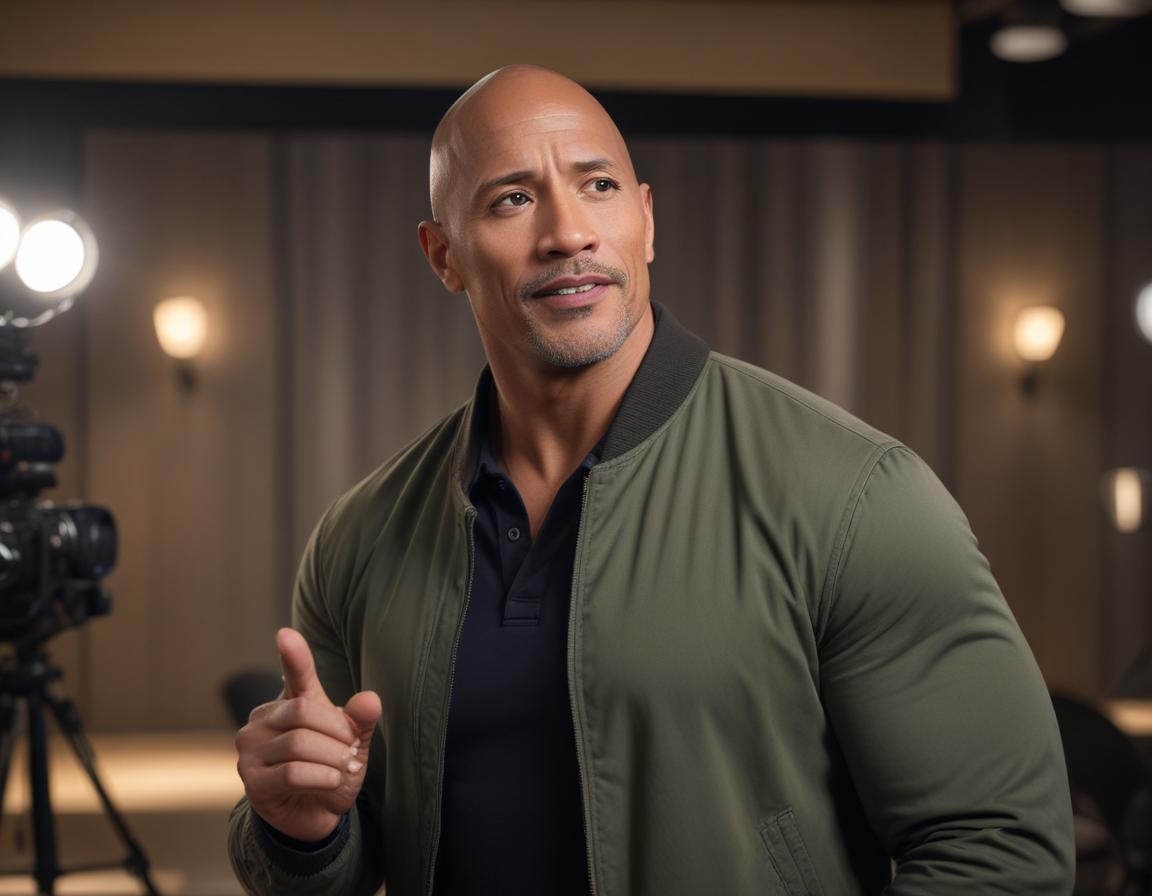 Crossroads with silhouettes resembling Dwayne Johnson facing a decision
