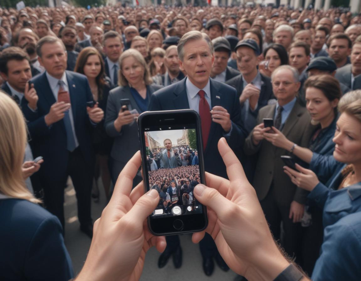A futuristic view of the U.S. Capitol surrounded by digital streams of data, symbolizing the future of politics and technology.