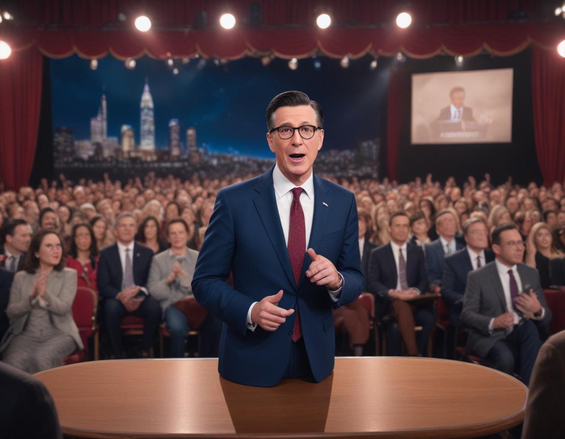 Late-night writers' room drafting scripts on political issues